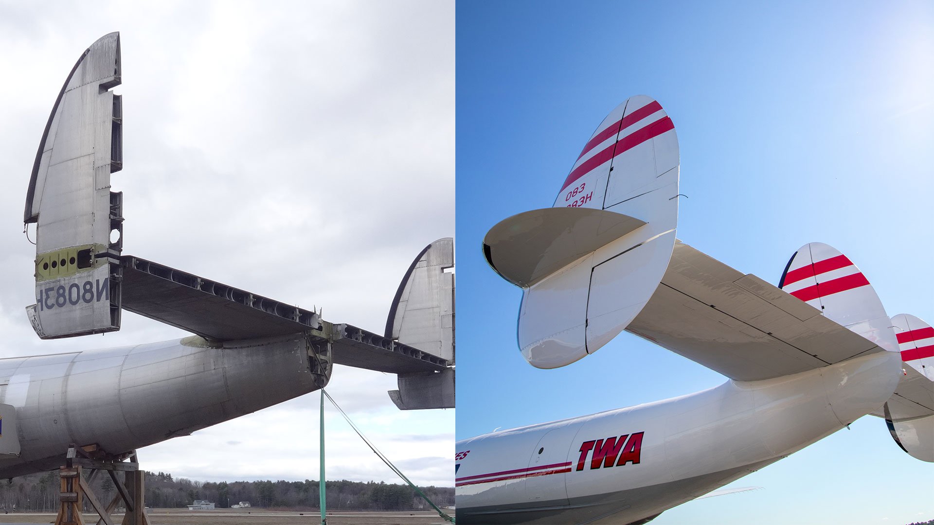 TWA_Connie_BeforeandAfter_PlaneTail