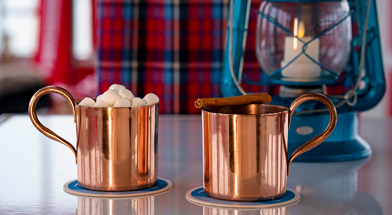  Hot apple cider at the Runway Chalet